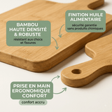 Planche à Découper Bambou avec Poignée - Écologique Antibactérienne - Purcook