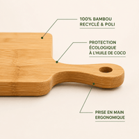 Planche à Découper Bambou avec Poignée - Écologique Antibactérienne - Purcook