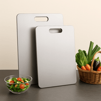 Planche Découper Inox Titane - 5 Tailles Hygiénique Antibactérienne - Purcook