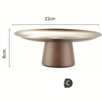 Plateau Présentation Inox Base Bois | Gâteaux Fruits - Purcook