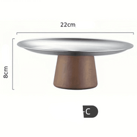 Plateau Présentation Inox Base Bois | Gâteaux Fruits - Purcook