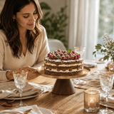 Plateau Présentation Inox Base Bois | Gâteaux Fruits - Purcook