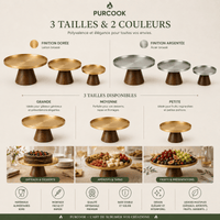 Plateau Présentation Inox Base Bois | Gâteaux Fruits - Purcook