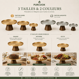 Plateau Présentation Inox Base Bois | Gâteaux Fruits - Purcook