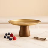 Plateau Présentation Inox Base Bois | Gâteaux Fruits - Purcook