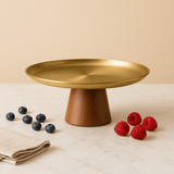 Plateau Présentation Inox Base Bois | Gâteaux Fruits - Purcook