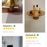 Plateau Présentation Inox Base Bois | Gâteaux Fruits - Purcook