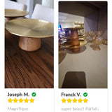 Plateau Présentation Inox Base Bois | Gâteaux Fruits - Purcook