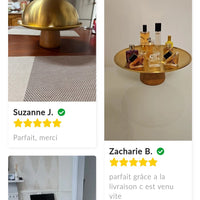 Plateau Présentation Inox Base Bois | Gâteaux Fruits - Purcook