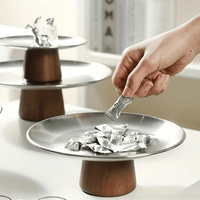 Plateau Présentation Inox Base Bois | Gâteaux Fruits - Purcook