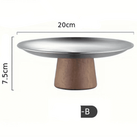 Plateau Présentation Inox Base Bois | Gâteaux Fruits - Purcook