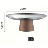 Plateau Présentation Inox Base Bois | Gâteaux Fruits - Purcook