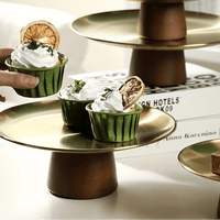 Plateau Présentation Inox Base Bois | Gâteaux Fruits - Purcook