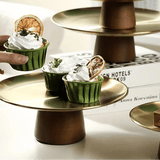 Plateau Présentation Inox Base Bois | Gâteaux Fruits - Purcook