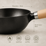 Poêle Fer Forgé Base Bombée - Wok Artisanal - Purcook