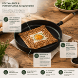Poêle Fonte Mi-Hauteur Naturelle -Antiadhésive Sans Toxines - Purcook