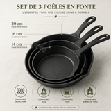 Poêle Fonte Pré-Assaisonnée - Prête à l'Emploi Antiadhésive - Purcook