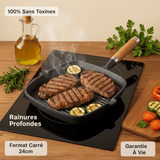 Poêle Grill Fonte Carrée 24cm - Purcook