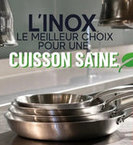 Poêle Inox 18/10 Professionnelle 7 Plis - Cuisson Saine Sans Toxines - Purcook