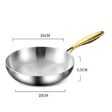 Poêle Inox 18/10 Professionnelle 7 Plis - Cuisson Saine Sans Toxines - Purcook