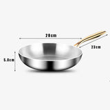 Poêle Inox 18/10 Professionnelle 7 Plis - Cuisson Saine Sans Toxines - Purcook