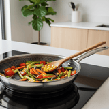 Poêle Inox Nid d'Abeille 28cm | 7 Plis - Purcook  alternative a lecreuset, cristel, atma, ikea, debuyer, saine, amazon, cdiscount, mathon, scandvie, ninja , sauteuse , poele acier inoxydable