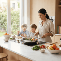 Poêle Inox Nid d'Abeille 28cm | 7 Plis - Purcook  alternative a lecreuset, cristel, atma, ikea, debuyer, saine, amazon, cdiscount, mathon, scandvie, ninja , sauteuse , poele acier inoxydable