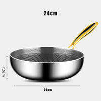Poêle Inox Nid d'Abeille 28cm | 7 Plis - Purcook  alternative a lecreuset, cristel, atma, ikea, debuyer, saine, amazon, cdiscount, mathon, scandvie, ninja , sauteuse , poele acier inoxydable