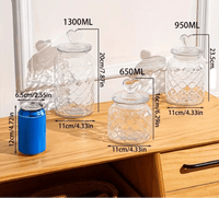 Pot en verre transparent avec couvercle hermétique – Réutilisable et pratique - Purcook