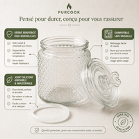 Pot Verre Hermétique avec Couvercle - Bocal Conservation - Purcook