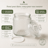 Pot Verre Hermétique avec Couvercle - Bocal Conservation - Purcook