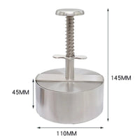 Presse à viande en inox – Moule à burger réglable et durable - Purcook alternative a lecreuset, cristel, atma, ikea, debuyer, saine, amazon, cdiscount, mathon, scandvie, ninja acier inoxydable, pressze à burger et steak hachée