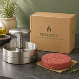 Presse Viande Inox Réglable - Moule Burger Professionnel 80-140mm - Purcook