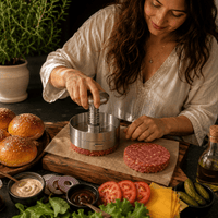Presse Viande Inox Réglable - Moule Burger Professionnel 80-140mm - Purcook