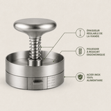 Presse Viande Inox Réglable - Moule Burger Professionnel 80-140mm - Purcook