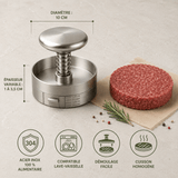Presse Viande Inox Réglable - Moule Burger Professionnel 80-140mm - Purcook