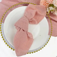 Serviettes de table chic en coton gaze – Lot de 6 - Purcook