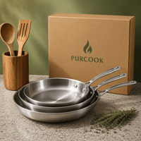 Set 2-3 Poêles Inox 22-28cm - Purcook
