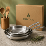 Set 2-3 Poêles Inox 22-28cm - Purcook