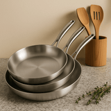 Set 2-3 Poêles Inox 22-28cm - Purcook
