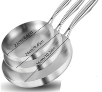 Set 2 - 3 Poêles Inox 304 5 Pli | 22 - 28cm - Purcook  alternative a lecreuset, cristel, atma, ikea, debuyer, saine, amazon, cdiscount, mathon, scandvie, beko , poele en inox ,mauviel , sauteuse en inox , sauteuse inox , acier inoxydable