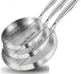 Set 2 - 3 Poêles Inox 304 5 Pli | 22 - 28cm - Purcook  alternative a lecreuset, cristel, atma, ikea, debuyer, saine, amazon, cdiscount, mathon, scandvie, beko , poele en inox ,mauviel , sauteuse en inox , sauteuse inox , acier inoxydable