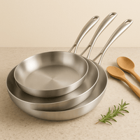 Set 2 - 3 Poêles Inox 304 5 Pli | 22 - 28cm - Purcook