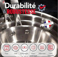 Set 2 - 3 Poêles Inox 304 5 Pli | 22 - 28cm - Purcook