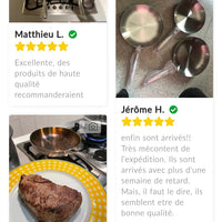 Set 2 - 3 Poêles Inox 304 5 Pli | 22 - 28cm - Purcook  alternative a lecreuset, cristel, atma, ikea, debuyer, saine, amazon, cdiscount, mathon, scandvie, beko , poele en inox ,mauviel , sauteuse en inox , sauteuse inox , acier inoxydable