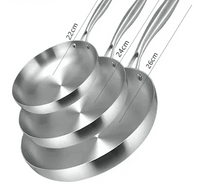 Set 2 - 3 Poêles Inox 304 5 Pli | 22 - 28cm - Purcook  alternative a lecreuset, cristel, atma, ikea, debuyer, saine, amazon, cdiscount, mathon, scandvie, beko , poele en inox ,mauviel , sauteuse en inox , sauteuse inox , acier inoxydable