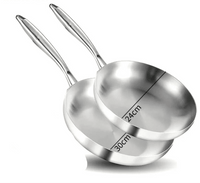 Set 2 - 3 Poêles Inox 304 5 Pli | 22 - 28cm - Purcook  alternative a lecreuset, cristel, atma, ikea, debuyer, saine, amazon, cdiscount, mathon, scandvie, beko , poele en inox ,mauviel , sauteuse en inox , sauteuse inox , acier inoxydable