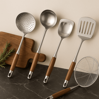Spatules en inox et manche en bois. - Purcook