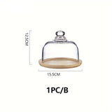 Support à gâteaux en bambou avec couvercle en verre – Élégance naturelle - Purcook