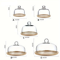 Support à gâteaux en bambou avec couvercle en verre – Élégance naturelle - Purcook